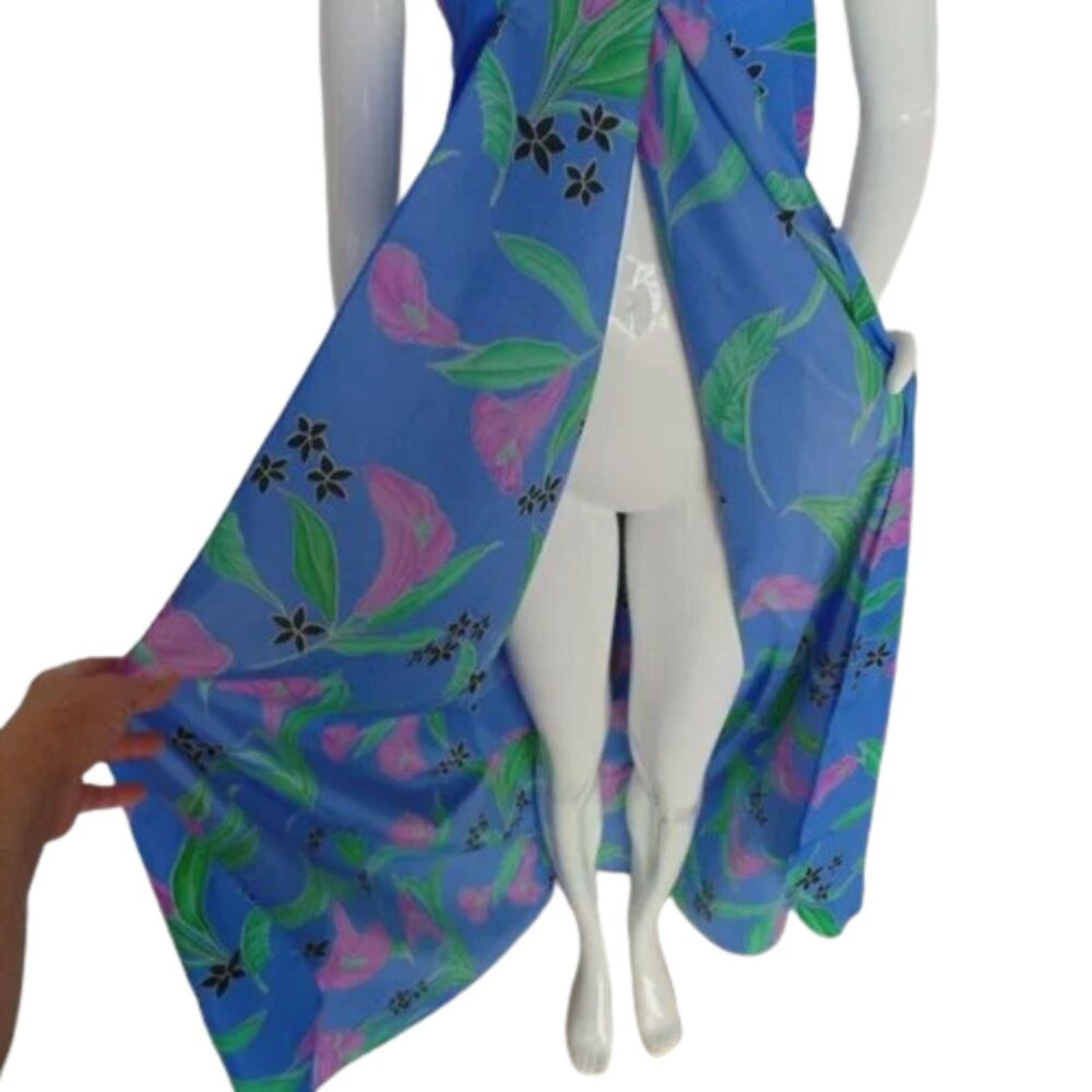 Vintage HILO HATTIE True Wrap/Sarong/Pareo, OS, Blue Floral, Maxi/Floor length - Picture 4 of 11